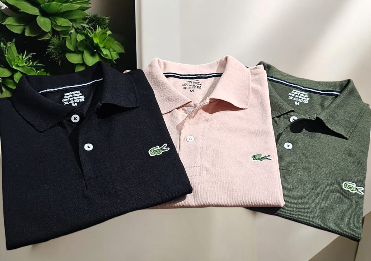 Polo Neck T-Shirt for Men (Multicolor, M) (Pack of 3)