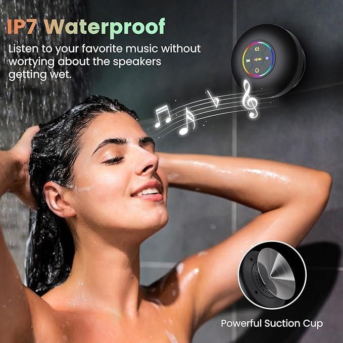 EchoDrop™ – Waterproof Suction Bluetooth Speaker with LED Ring
